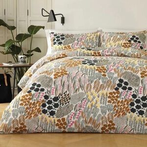 Marimekko Pieni Letto 3-Piece King Size Duvet Set Botanical  Pattern Cotton GUC